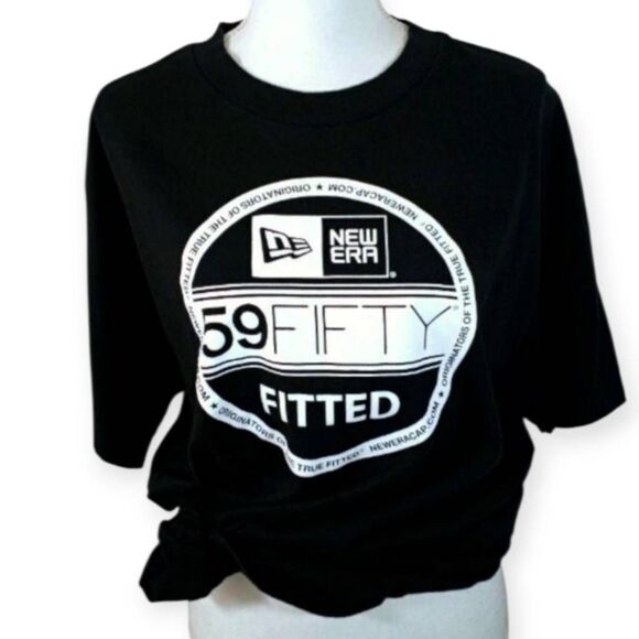 NEW ERA BLACK T-SHIRT SZ. M/L EUC. - Picture 1 of 2